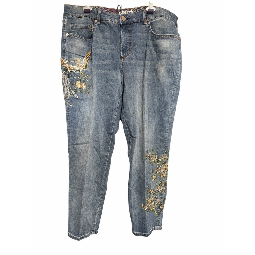 Code blue Phoenix, Rising Embroidered ￼ Embellished Jeans Size 18W 80s 90s